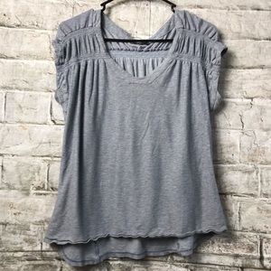 PrAna Gray Cap Sleeve Top Sz Sm Vneck